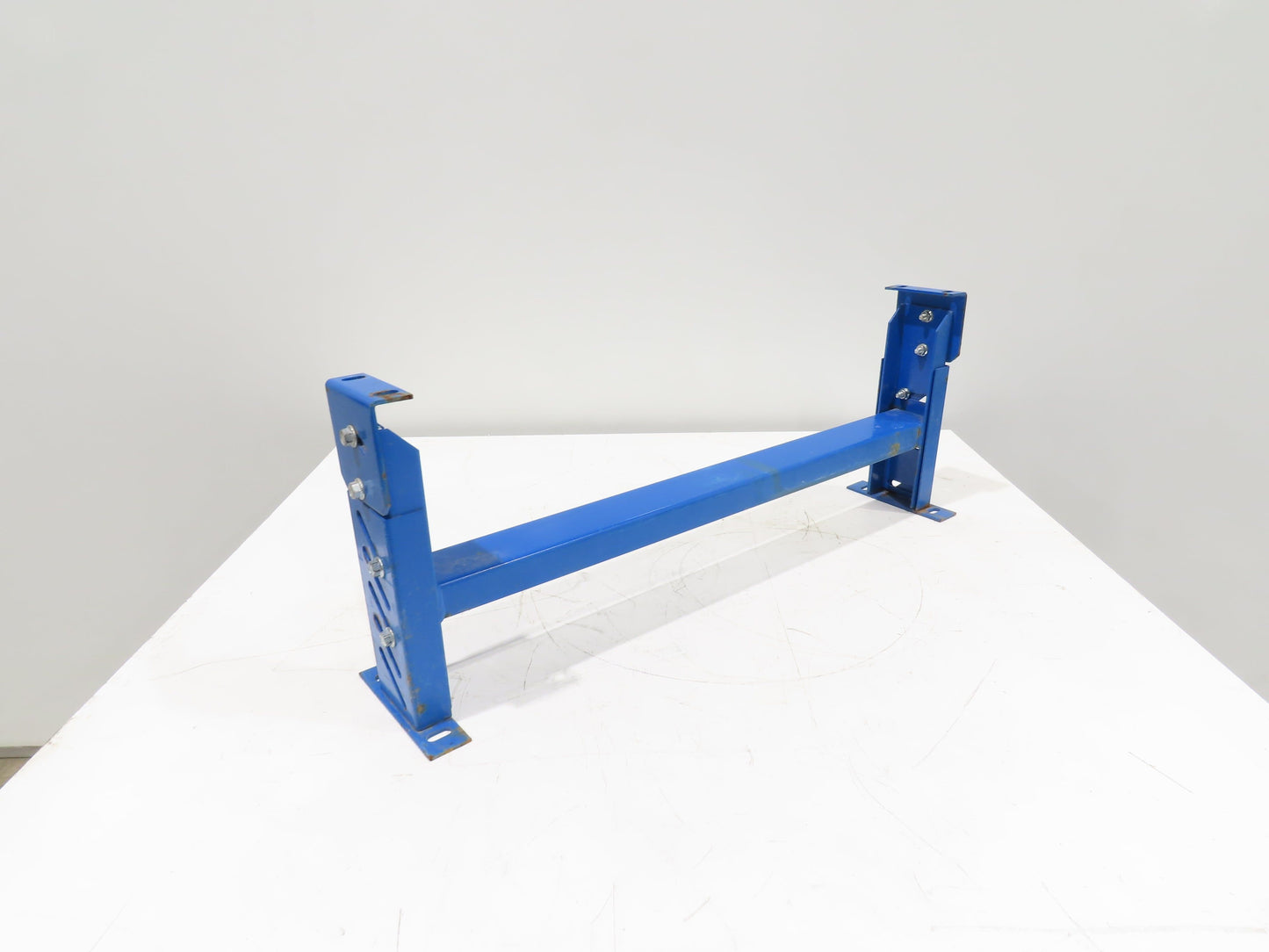 Lewco 34"W Conveyor Leg Stationary Floor Support BLUE 13-1/2" to 18"H Heavy Duty