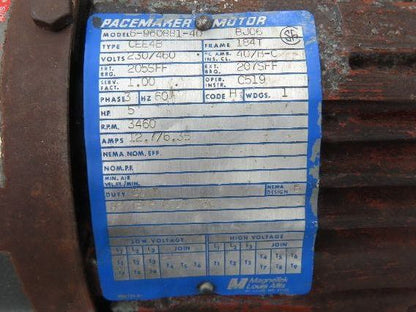 MagneTek 6-960881-40 AC Motor 5hp 3460rpm 130/460V 3ph 184T TEFC