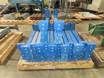 Lewco 34"W Conveyor Leg Stationary Floor Support BLUE 12-1/2" to 14"H Heavy Duty