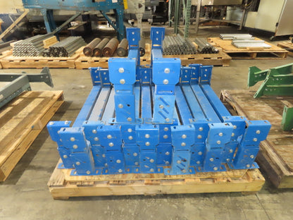 Lewco 34"W Conveyor Leg Stationary Floor Support BLUE 12-1/2" to 14"H Heavy Duty