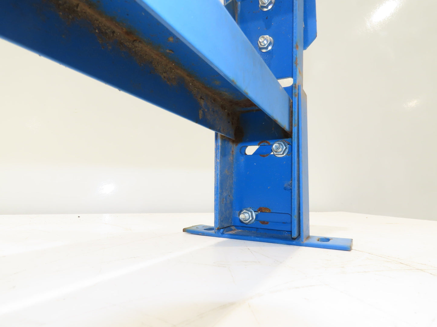 Lewco 34"W Conveyor Leg Stationary Floor Support BLUE 12-1/2" to 14"H Heavy Duty