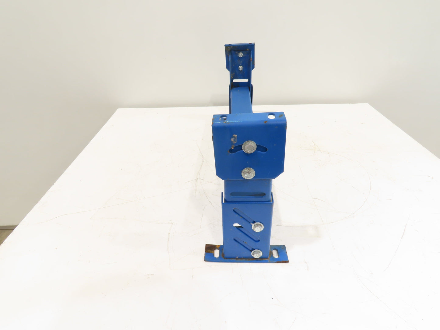 Lewco 30"W Conveyor Leg Stationary Floor Support BLUE 12-1/2" to 14"H Heavy Duty