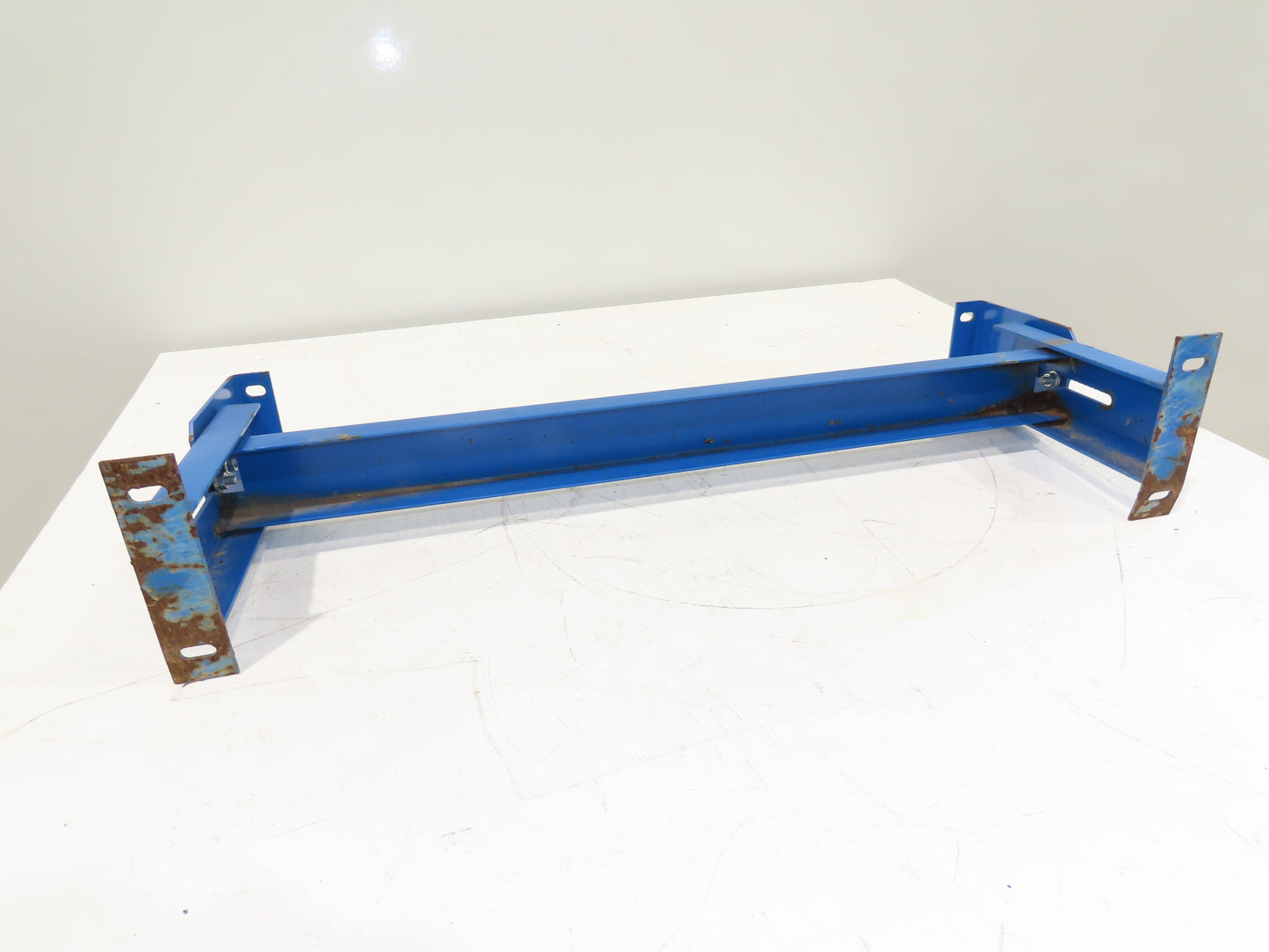 Lewco 34"W Conveyor Leg Stationary Floor Support BLUE 10" to 13-1/2"H