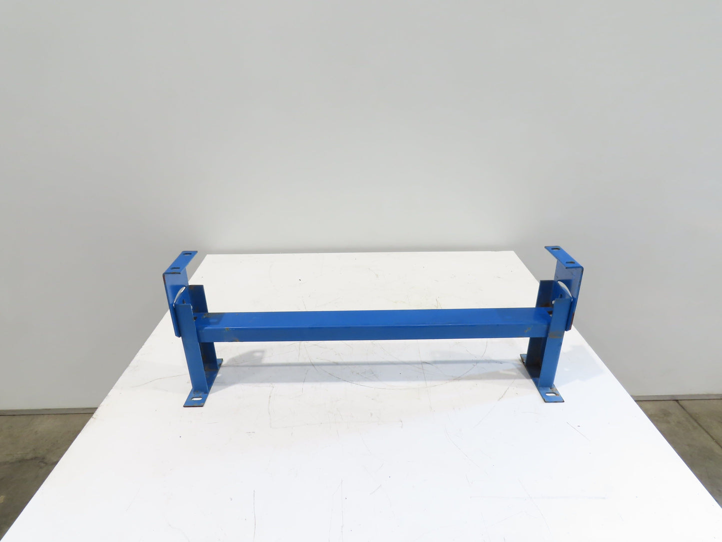 Lewco 34"W Conveyor Leg Stationary Floor Support BLUE 10" to 13-1/2"H