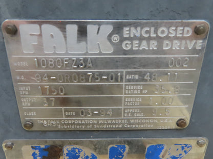 Falk 1080FZ3A Inline Gearbox 48.11 Speed Reducer 35.9Hp 37 RPM Output