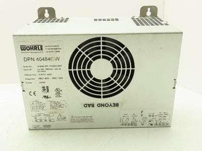 Wohrle DPN 404840/W Power Supply 48-60vDC 40-33A 2kW Out 380-500vAC 3Ph In
