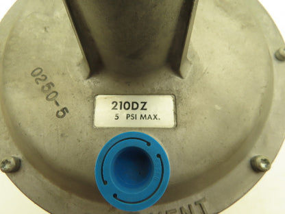 Maxitrol 210DZ Gas Service Regulator 5psi Max 1-1/2"NPT Zero Governor