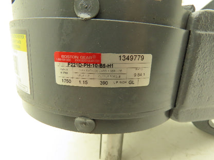 Boston F221D-PH-10-B5-H1 Helical Reducer 9.84:1 1Hp 178rpm 56C Parallel Shaft
