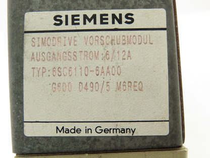 Siemens 6SC6110-6AA00 Simodrive Feed Module 6/12A