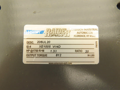 Morse Raider 206UL20 Worm Gearbox 20:1 Reducer 1.3hp 88rpm LH