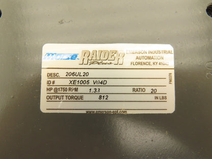 Morse Raider 206UL20 Worm Gearbox 20:1 Reducer 1.3hp 88rpm LH