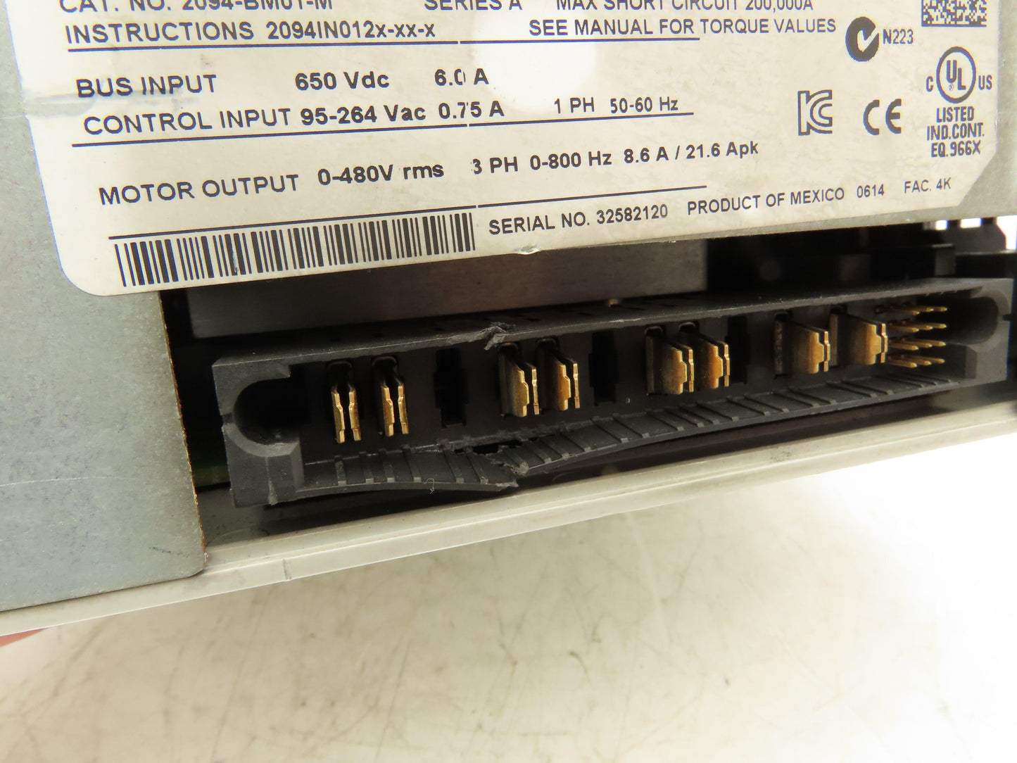 Allen Bradley 2094-BM01-M 9A Axis Power Module VFD 0-480v 3Ph 0-800Hz 8.6A