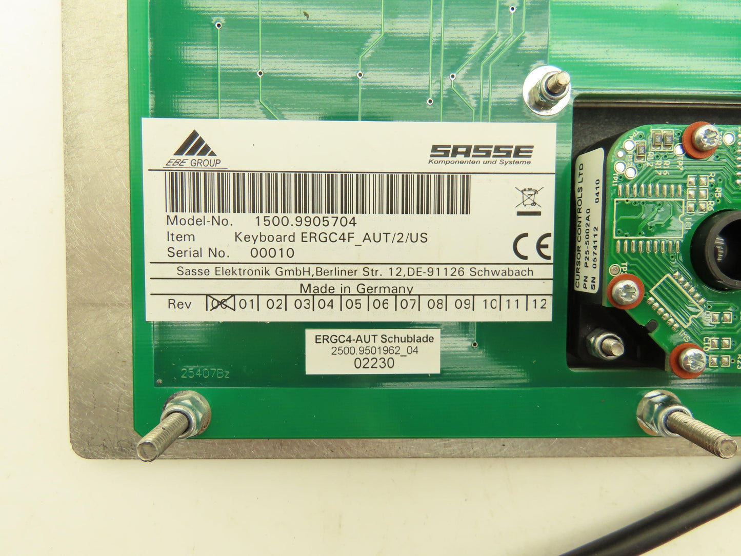 Sasse 1500.9905704 Industrial Stainless Keyboard Trackball & Numeric Keypad