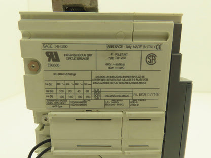 ABB T4H 250 SACE Tmax Circuit Breaker 3 Pole 600V 250A Shunt Trip