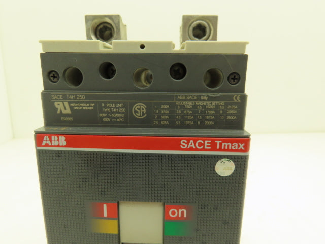 ABB T4H 250 SACE Tmax Circuit Breaker 3 Pole 600V 250A Shunt Trip