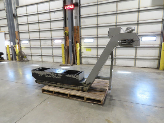Enomoto CNC Chip Conveyor 16"x 67" Infeed 52-56" Discharge 220V 3PH