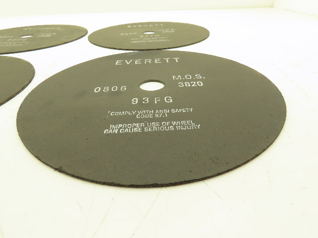 Everett 12-93FGX0.100X1.25 Cutoff Wheel 12"x0.100"x1" 3820rpm Lot of 4
