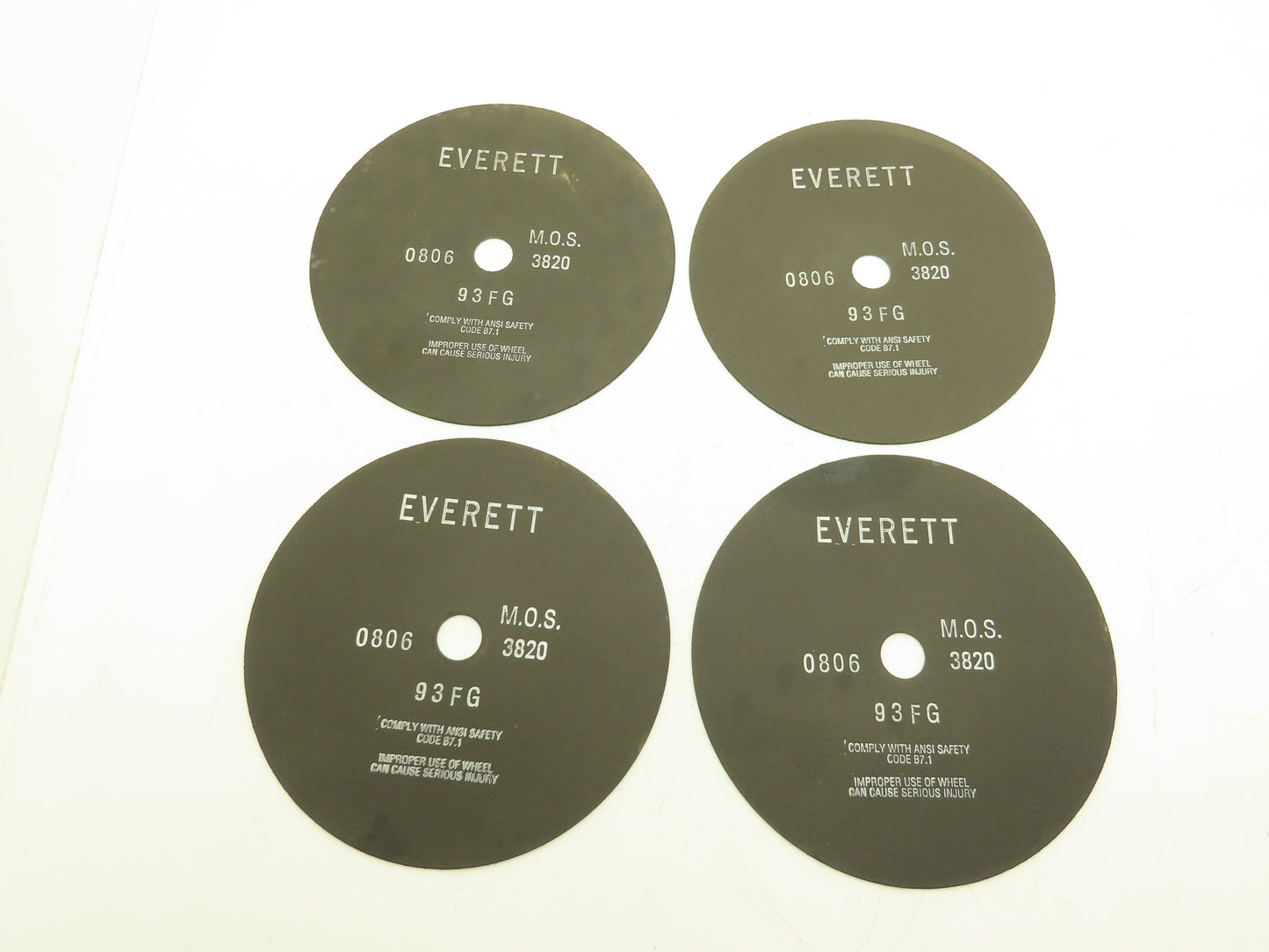 Everett 12-93FGX0.100X1.25 Cutoff Wheel 12"x0.100"x1" 3820rpm Lot of 4