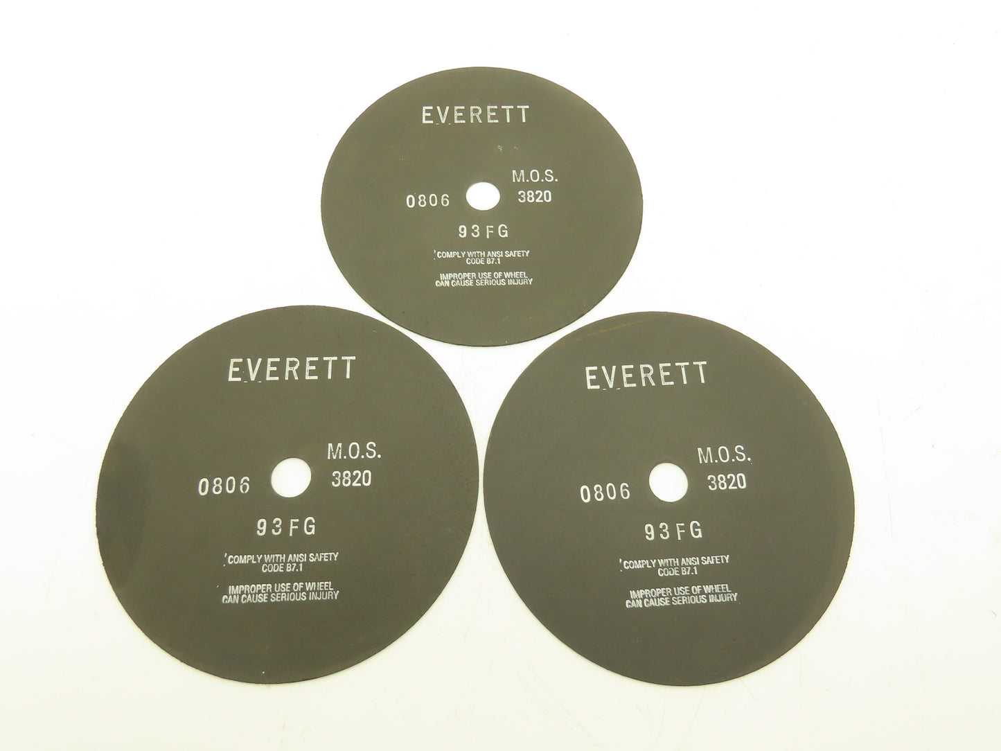 Everett 12-93FGX0.100X1.25 Cutoff Wheel 12"x0.100"x1" 3820rpm Lot of 3