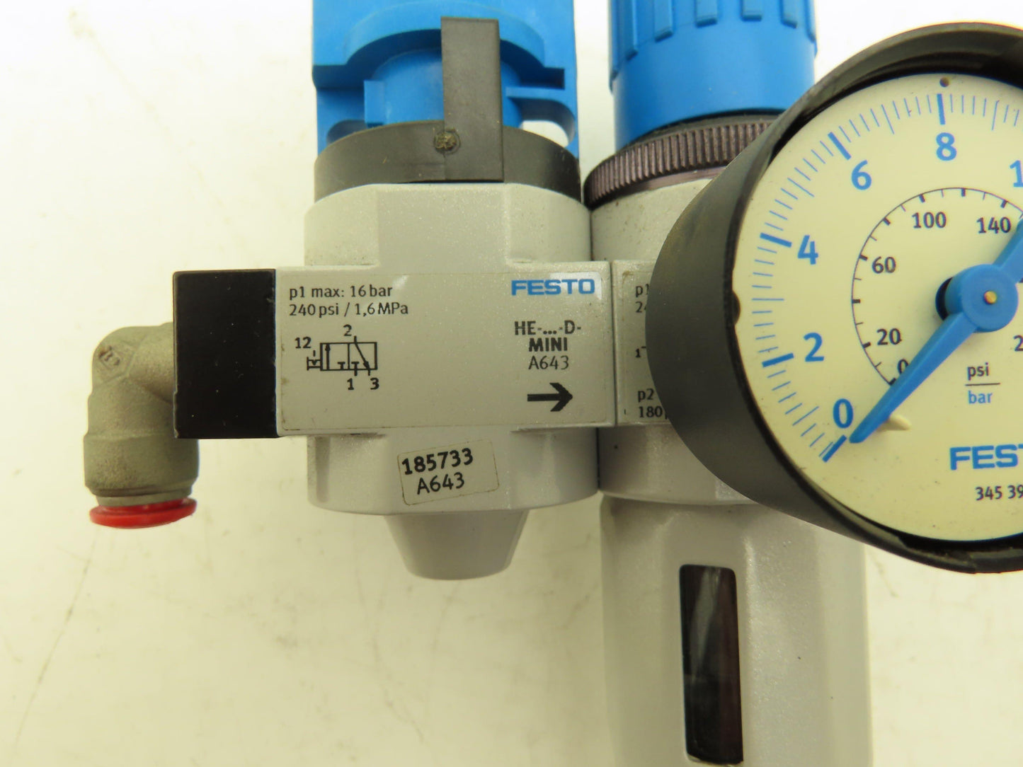 Pneumatic Air Filter Regulator Manual Shutoff Relief Lockout Valve Lot of 2