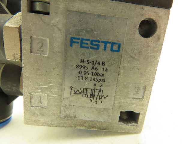 Festo H-5-1/4 B Hand Lever Valve Manually Operated 5/2 Way 550 l/min 10 Bar
