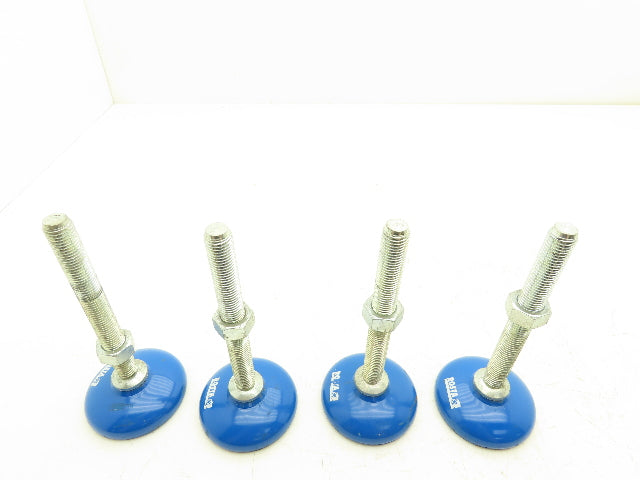 Anti-Vibration Mounting Feet M16-2.0 Thread 150mm Length 80mm Foot  Set of 4