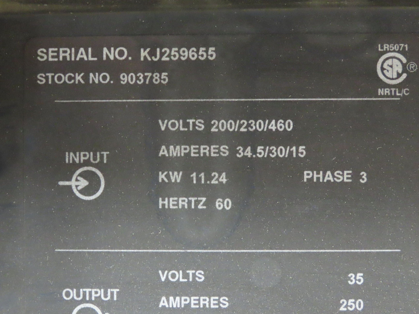 Miller CP-252TS Mig Welder 250 amp 100% Duty S-62 Wire Feeder 200/230/460v 3PH