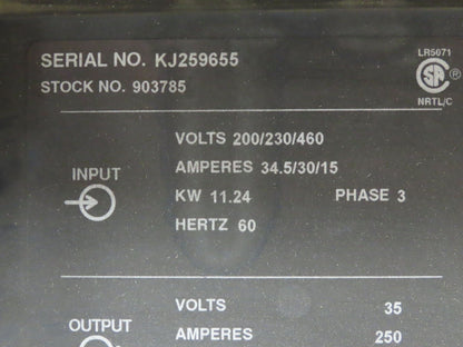 Miller CP-252TS Mig Welder 250 amp 100% Duty S-62 Wire Feeder 200/230/460v 3PH