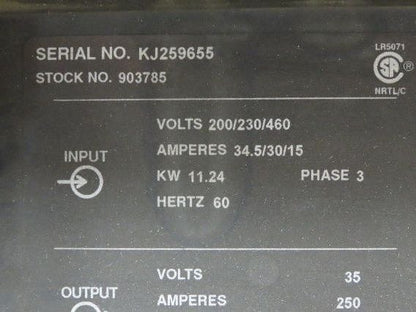 Miller CP-252TS Mig Welder 250 amp 100% Duty S-62 Wire Feeder 200/230/460v 3PH