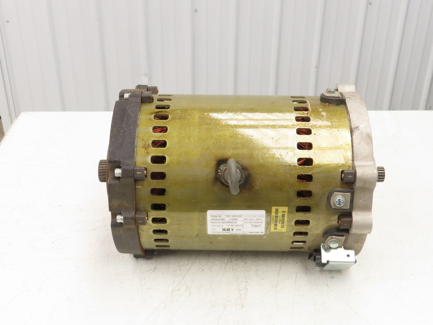 TSW TSW 180/6-200 Forklift Motor 18.4kW 961rpm 36-48VDC 3-35VAC 50Hz Yale/Hyster