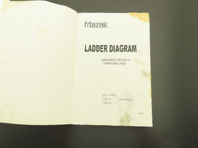 Mazak Electrical Wiring Diagram Manual For Variaxis 730-5XII, Variaxis i-800