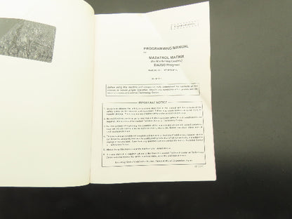 Mazak Programming Manual Mazatrol Matrix EIA/ISO Program (2010)