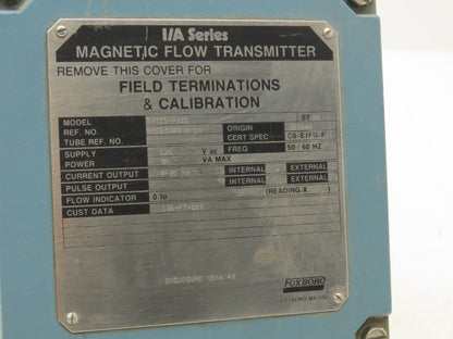 Foxboro IMT10-PA10 Magnetic Flow Transmitter 120v 30VA In 4-20mA Out NEMA 4X