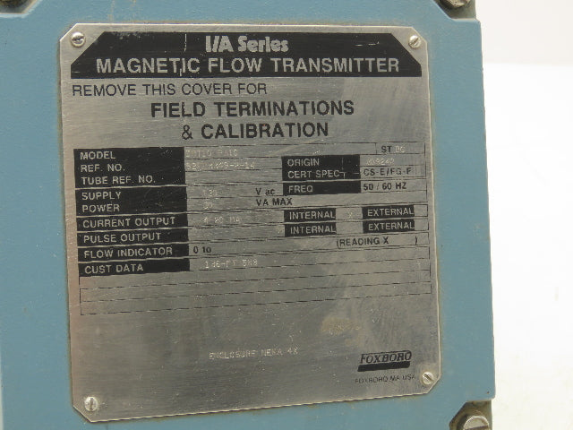 Foxboro IMT10-PA10 Magnetic Flow Transmitter 120v 30VA In 4-20mA Out NEMA 4X