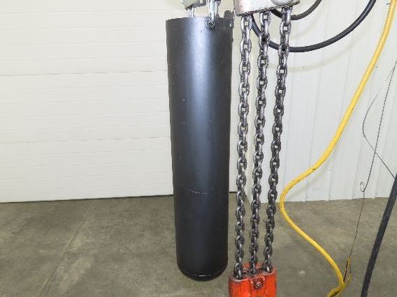 CM Lodestar RRT2 3 Ton Electric Chain Hoist 2 Speed 14' Lift Power Trolley 460V