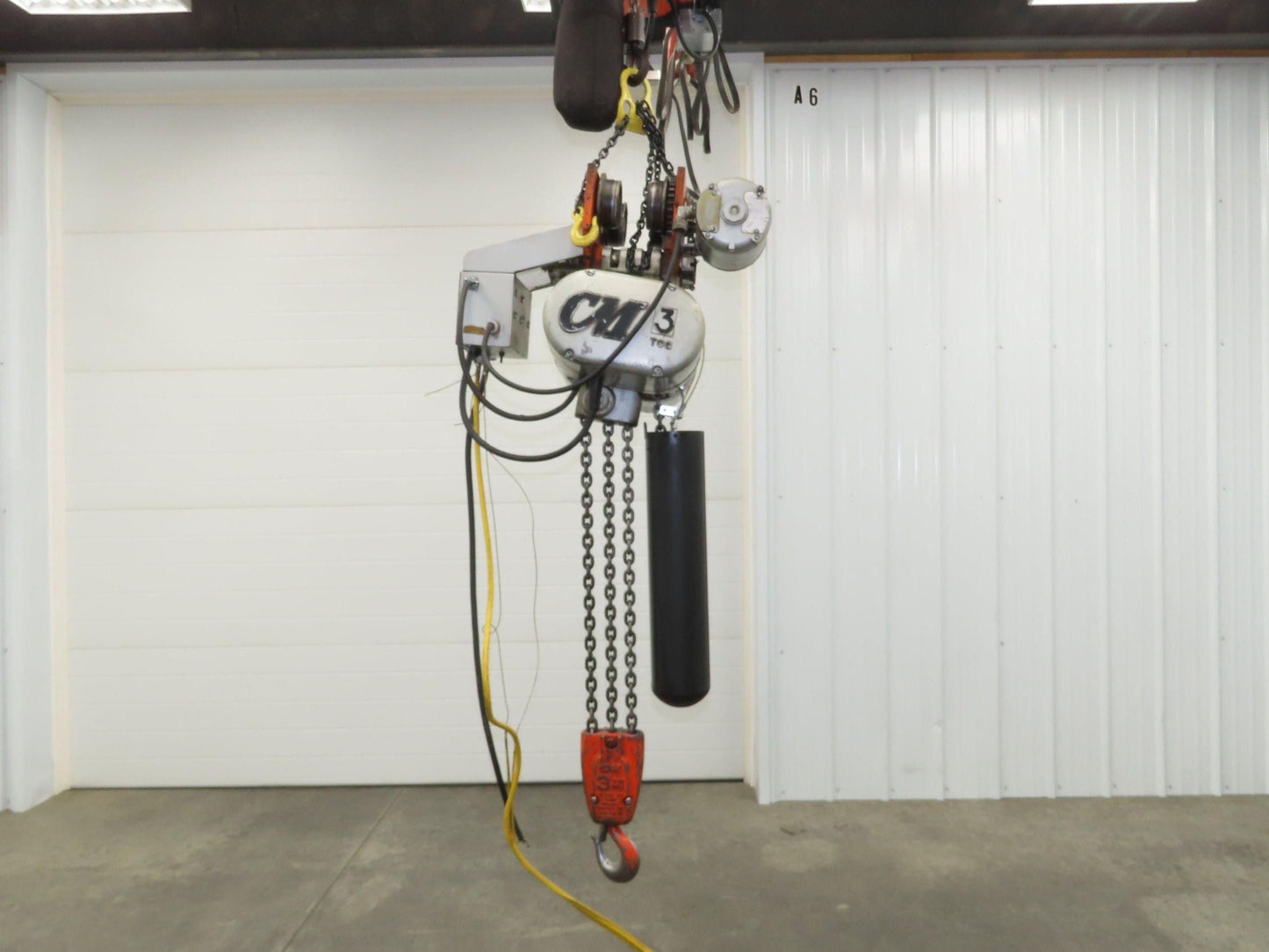 CM Lodestar RRT2 3 Ton Electric Chain Hoist 2 Speed 14' Lift Power Trolley 460V
