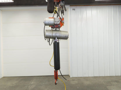 CM Lodestar RRT2 3 Ton Electric Chain Hoist 2 Speed 14' Lift Power Trolley 460V