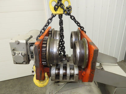 CM Lodestar RRT2 3 Ton Electric Chain Hoist 2 Speed 14' Lift Power Trolley 460V