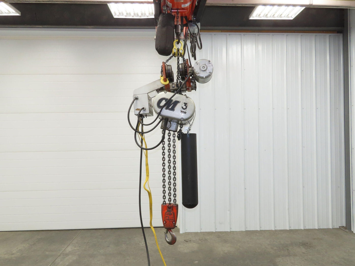 CM Lodestar RRT2 3 Ton Electric Chain Hoist 2 Speed 14' Lift Power Trolley 460V