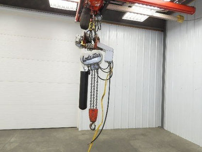 CM Lodestar RRT2 3 Ton Electric Chain Hoist 2 Speed 14' Lift Power Trolley 460V
