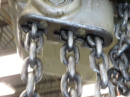 CM Lodestar RRT2 3 Ton Electric Chain Hoist 2 Speed 14' Lift Power Trolley 460V