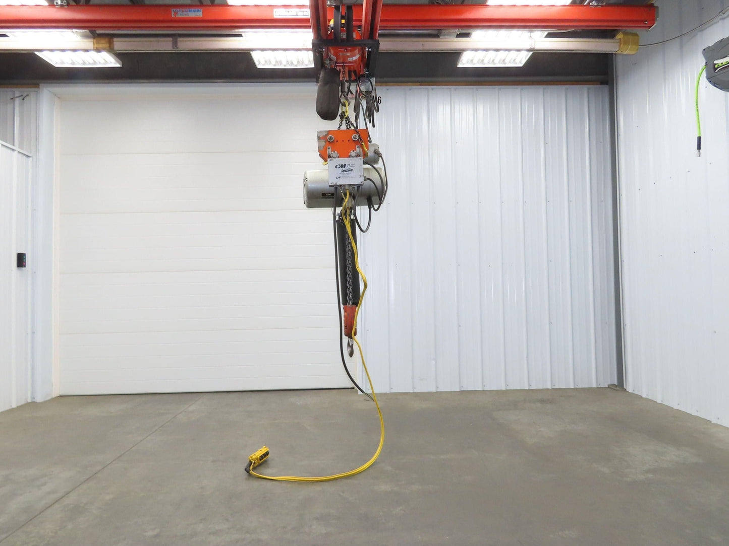 CM Lodestar RRT2 3 Ton Electric Chain Hoist 2 Speed 14' Lift Power Trolley 460V