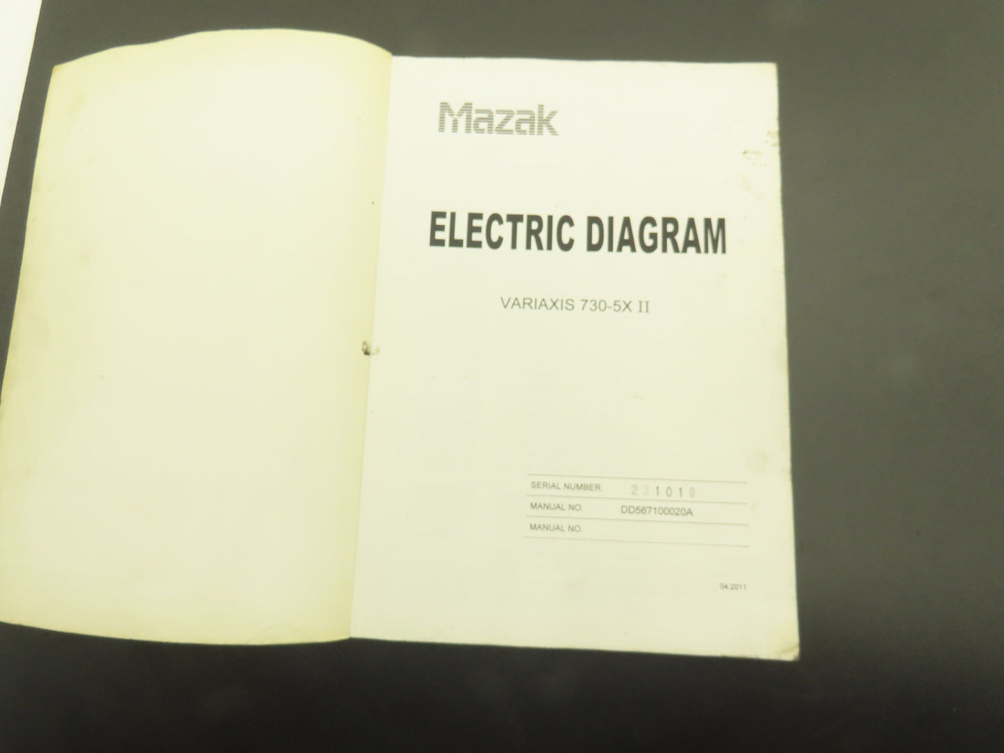 Mazak Electrical Wiring Diagram Manual Variaxis 730-5XII (2011)
