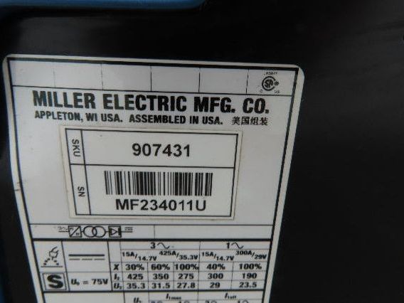 Miller Invision 352 MPA MIG Welder 425Amp 35V DC Pulse 1/3Ph S-64M Wire Feeder