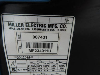Miller Invision 352 MPA MIG Welder 425Amp 35V DC Pulse 1/3Ph S-64M Wire Feeder