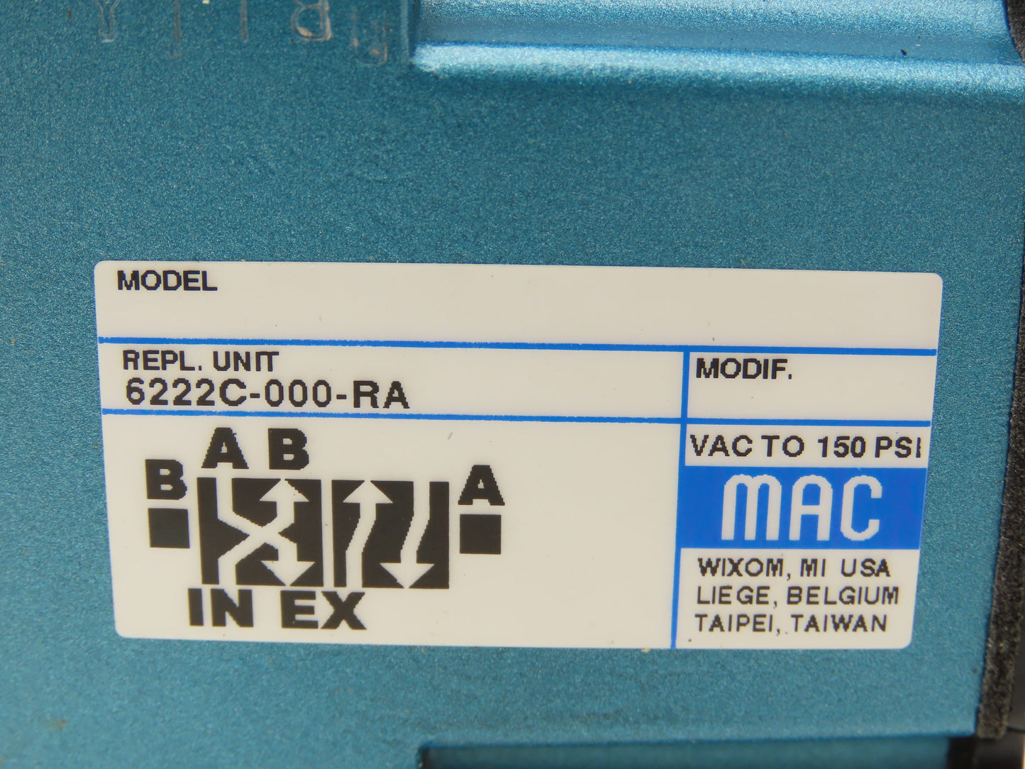 Mac 6222C-000-RA Pneumatic 4-Way Air Valve