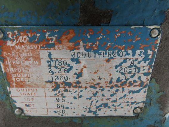 Browning 300U1-LR20 Gearbox 20:1 Reducer 88rpm 2.26Hp RH Output