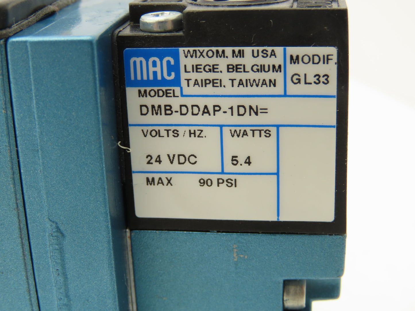 Mac 93A-AAB-000-DM-DDAP-1DN Pneumatic Air Valve 5 Port 2-way Single Solenoid 24V