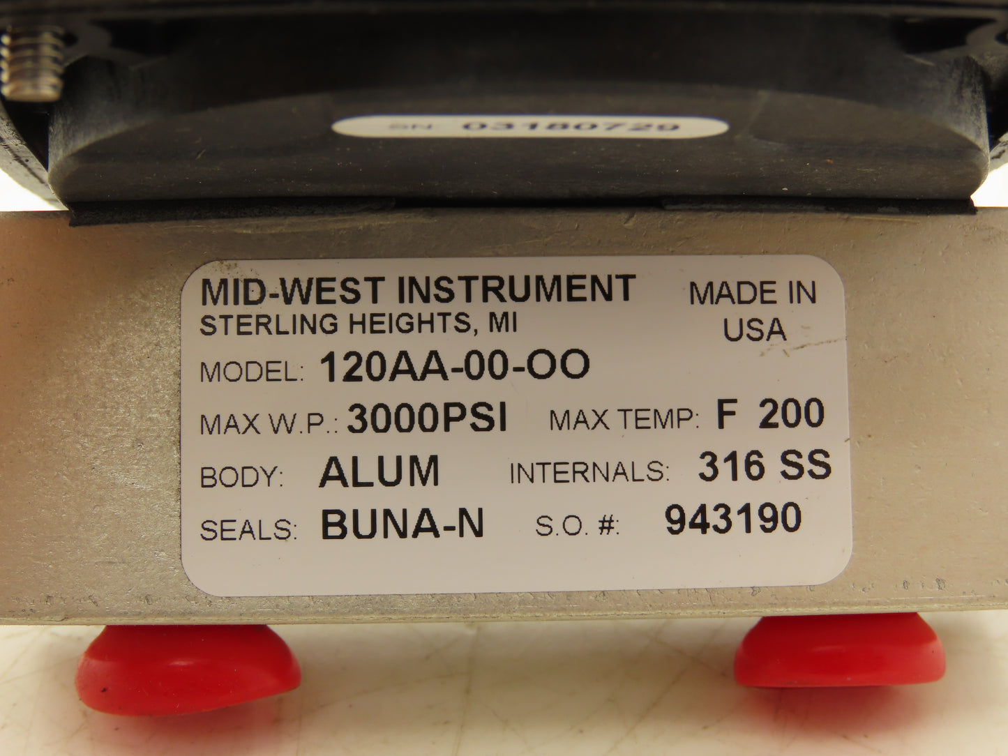 Mid-West Instrument 120AA-00-OO Differential Pressure Gauge 0-15psid