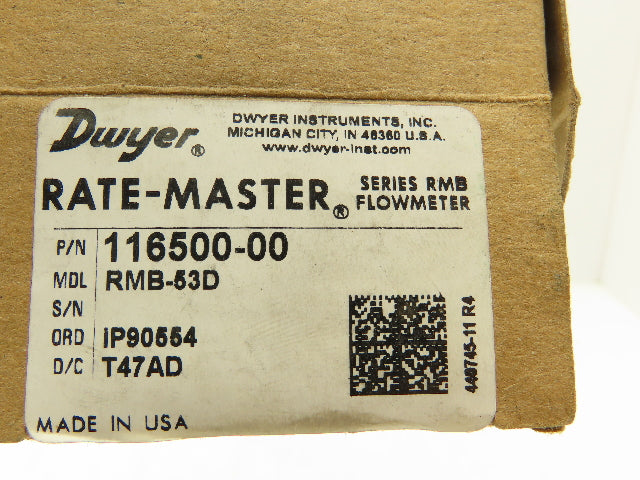 Dwyer RMB-53D Air Flowmeter 5-50 l/min Lot of 2